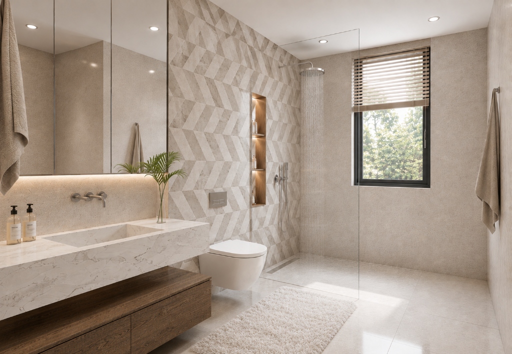 M&A Evi Banyo Tasarımı Perspektif Görünüm
